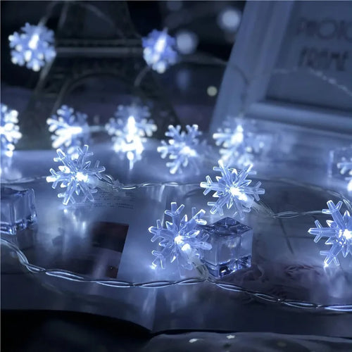 guirlande lumineuse flocon de neige pour décorations de Noël et fêtes