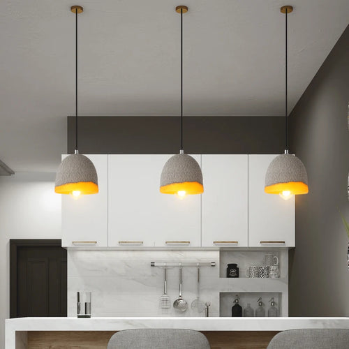 Industrielle Pendelleuchte aus Beton mit Retro-Lampenschirm Loft - vue 4 sur 22
