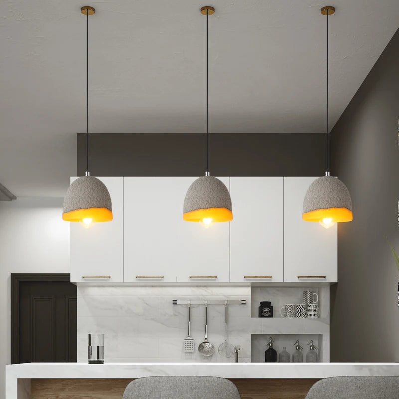 Industrielle Pendelleuchte aus Beton mit Retro-Lampenschirm Loft - vue 4 sur 22
