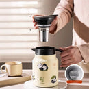 Théière isotherme panda acier inoxydable 1l grande capacité