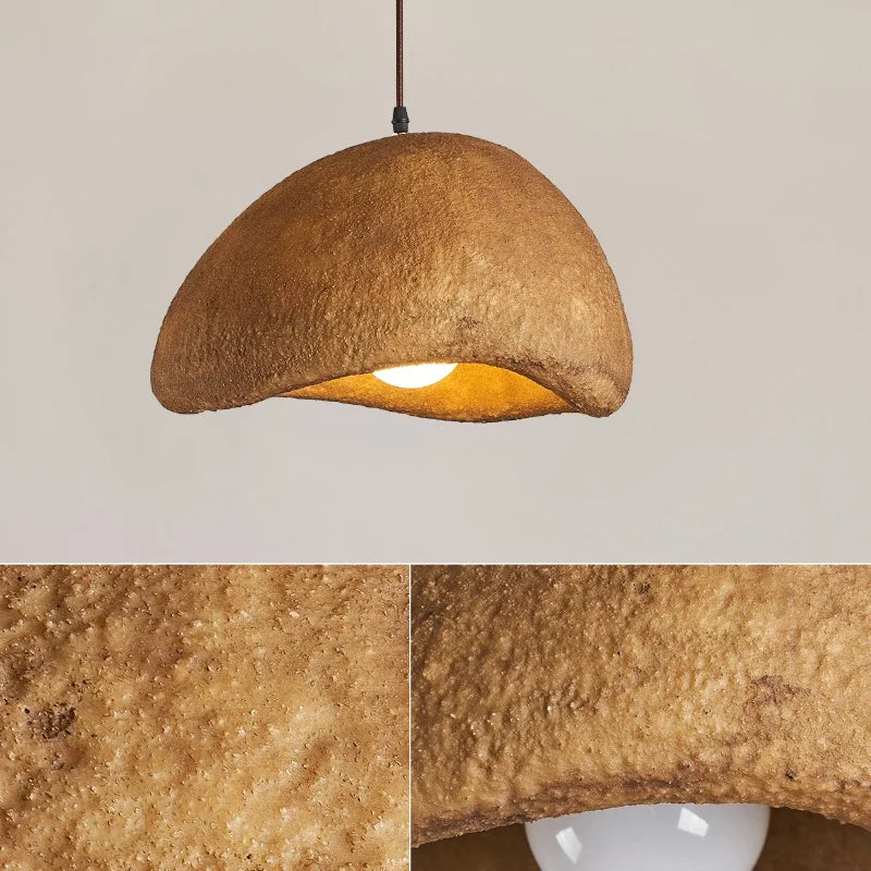suspension led wabi-sabi nordique en résine pour café loft - vue 2 sur 29