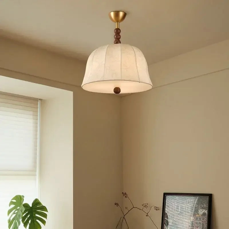 lustre rétro en tissu lumineux pour décoration intérieure - vue 2 sur 12