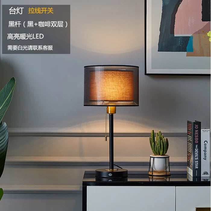 lampe de table en tissu vintage nordique design luxe - vue 9 sur 10