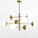 lustre moderne boule de verre métal doré décoration artistique