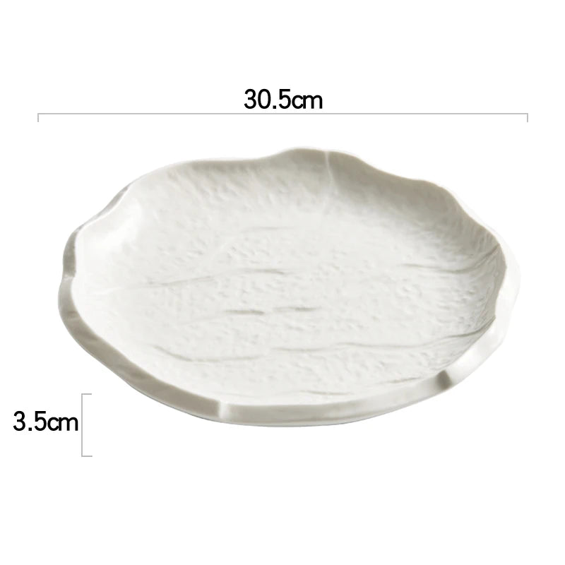 Assiettes céramique forme irrégulière style moderne cuisine