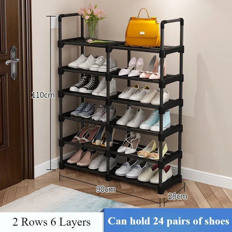 étagère à chaussures multicouche gain de place en métal - vue 9 sur 11
