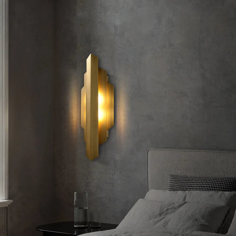 applique murale moderne en acier inoxydable doré avec ampoule g4