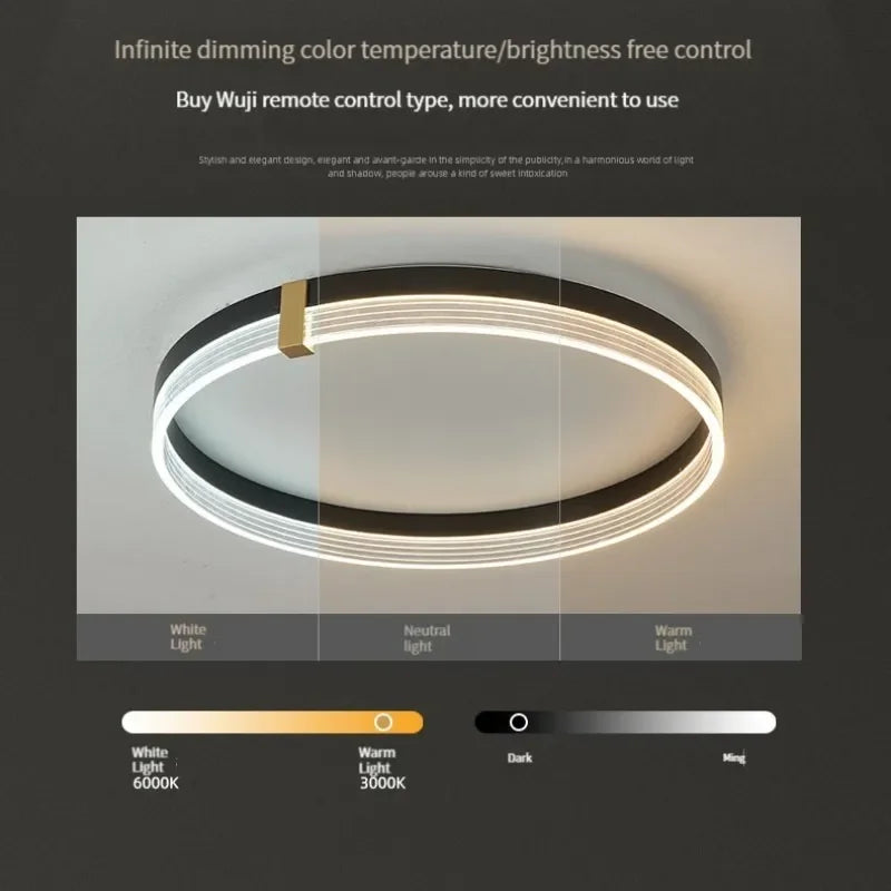 plafonnier led moderne avec télécommande design épuré et élégant - vue 7 sur 14