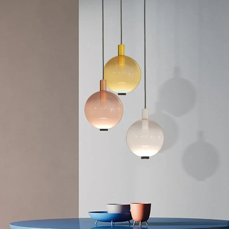 lampe suspendue verre dégradé nordique salle manger chambre coucher lustre 110v-220v