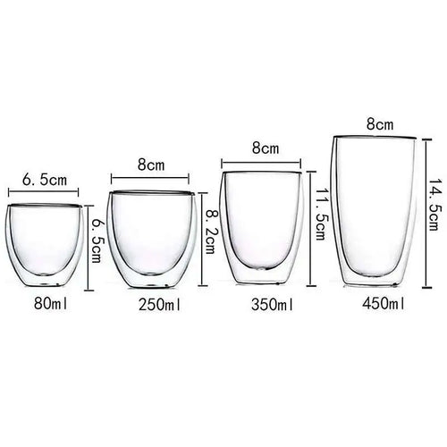 Verres double paroi borosilicate isolants lot 2 6