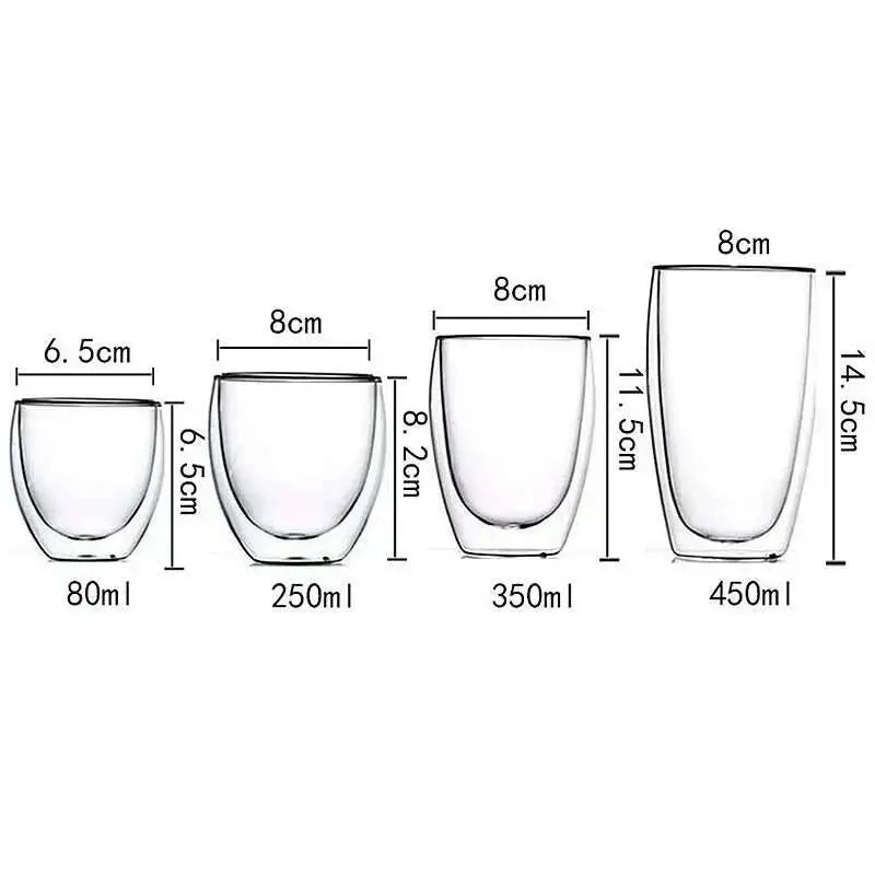 Verres double paroi borosilicate isolants lot 2 6 - vue 6 sur 7