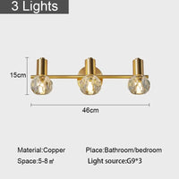 applique murale led moderne de luxe en cristal décoratif d'intérieur