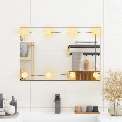 40x60 cm rectangular glass wall mirror with LED lights, home decoration wall Decker living room decoration - vue 4 sur 7