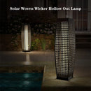 Dekorative Solar-Außenleuchte aus Rattan und Weide