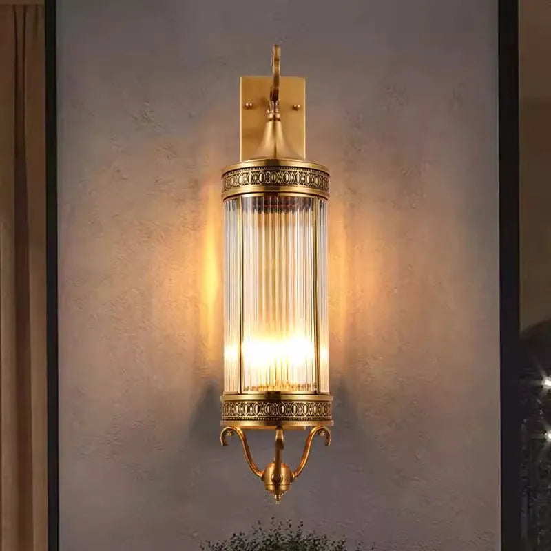 applique murale d'extérieur antique en cuivre étanche à led - vue 4 sur 9