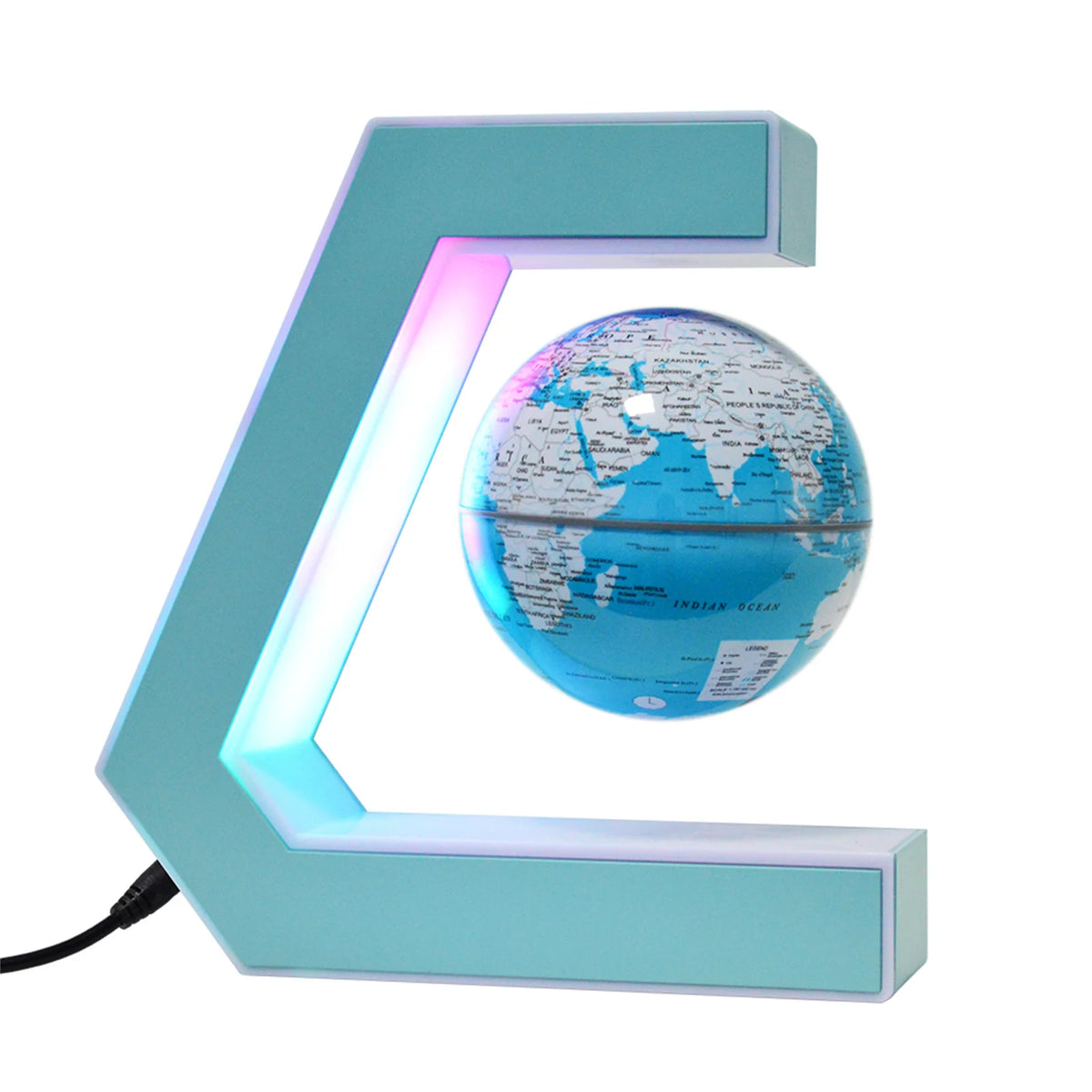 Magnetic Levitating Globe Frame with LED Light Cool Tech Decor Birthday Christmas Gift for Men Boys Boyfriend,Office Desk Gadget