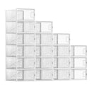 SONGMICS Clear Shoe Boxes, Shoe Storage Organsiers, Stackable, Breathable, and Foldable, Display Trainers, High Heels