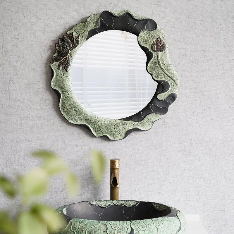 miroirs décoratifs ovales adhésifs rétro pour décoration murale - vue 4 sur 7