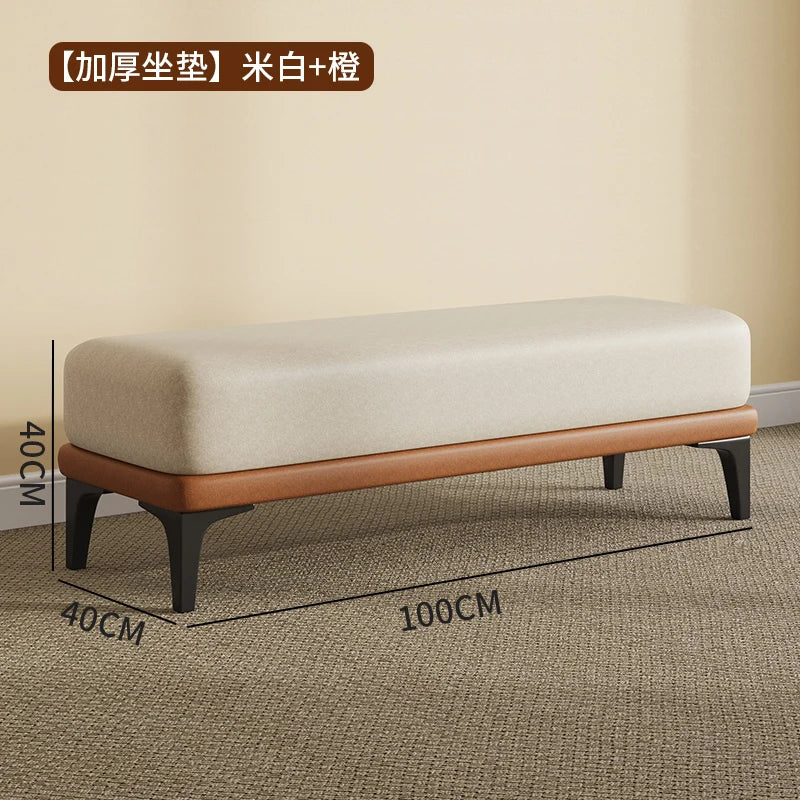 tabouret en velours moderne nordique pouf unique et peu encombrant - vue 10 sur 24