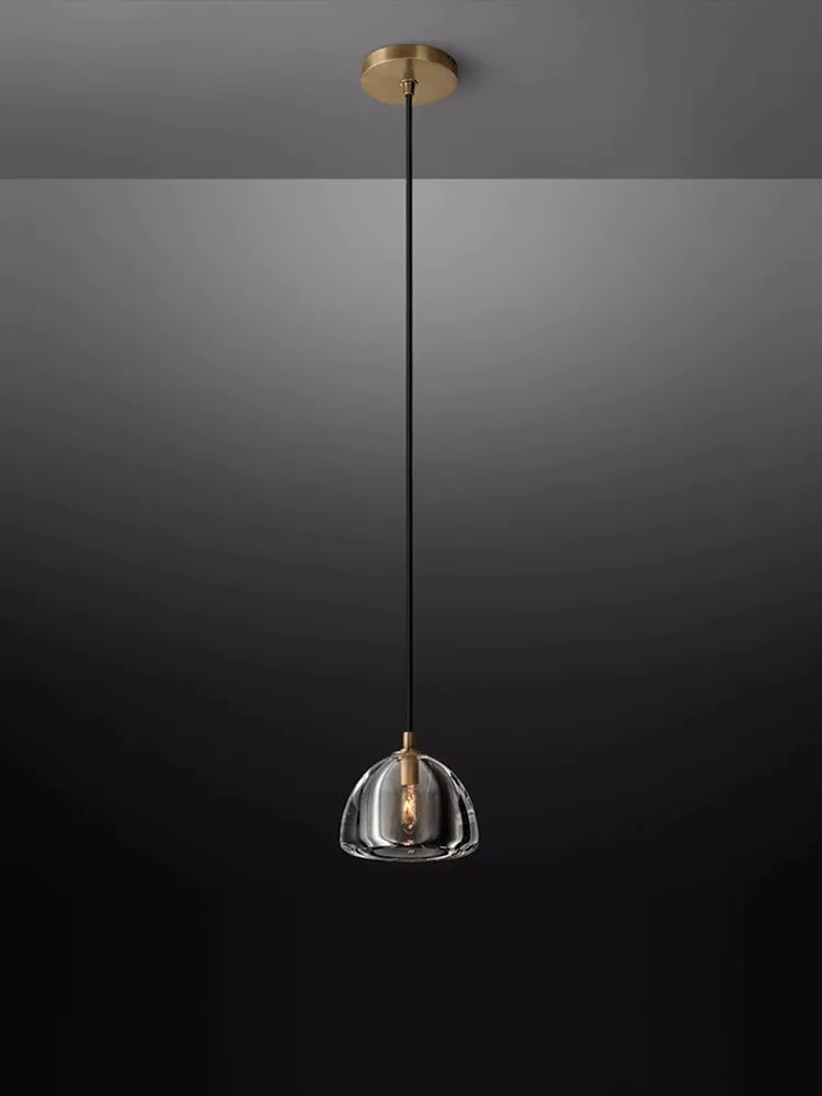 lustre rétro américain en laiton et cristal pour un éclairage élégant - vue 6 sur 20