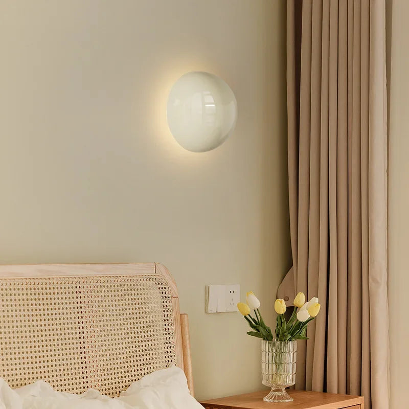 Applique murale led nordique ronde en métal décoration intérieure - vue 3 sur 12