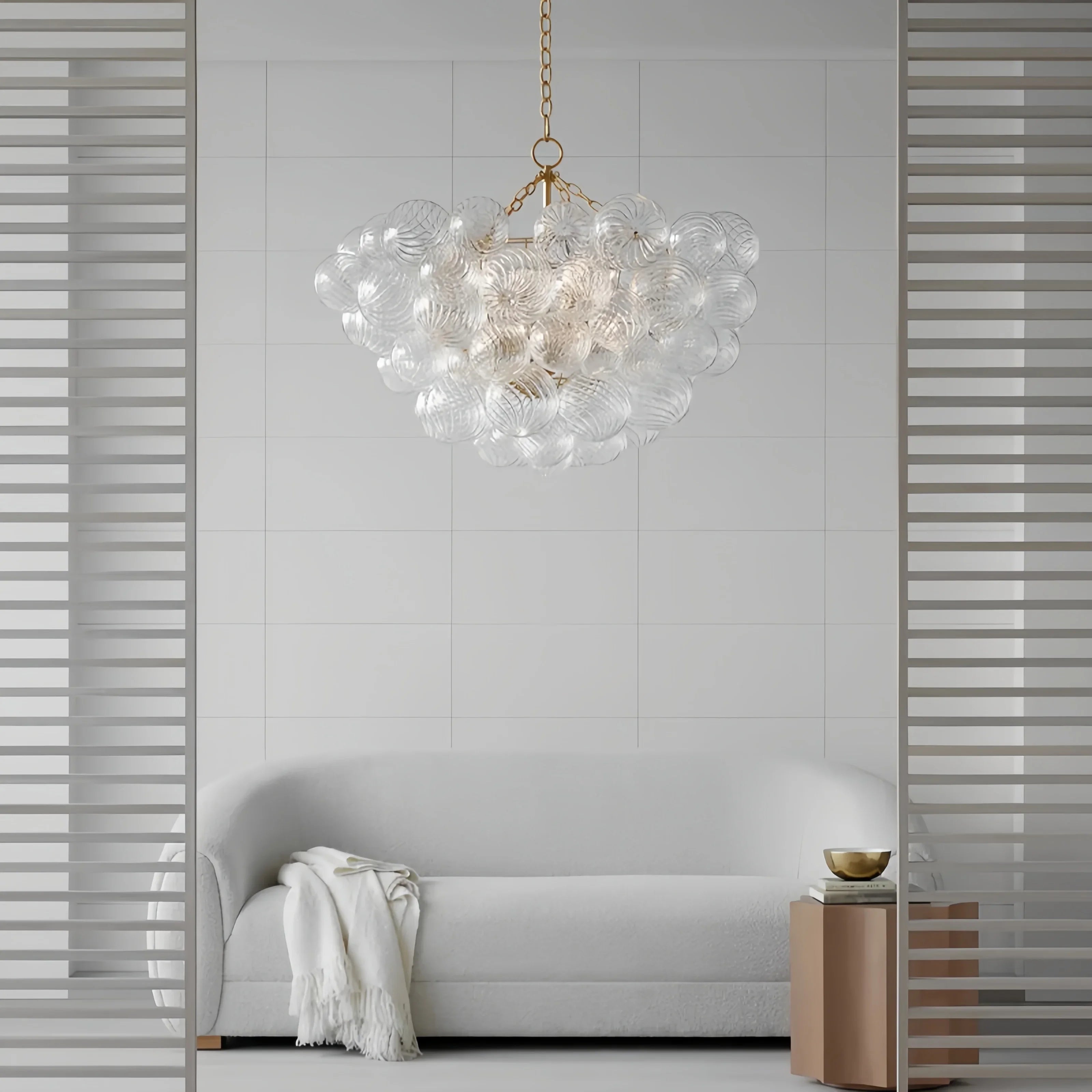 lustre suspendu à bulles de verre design moderne pour intérieur élégant - vue 3 sur 12