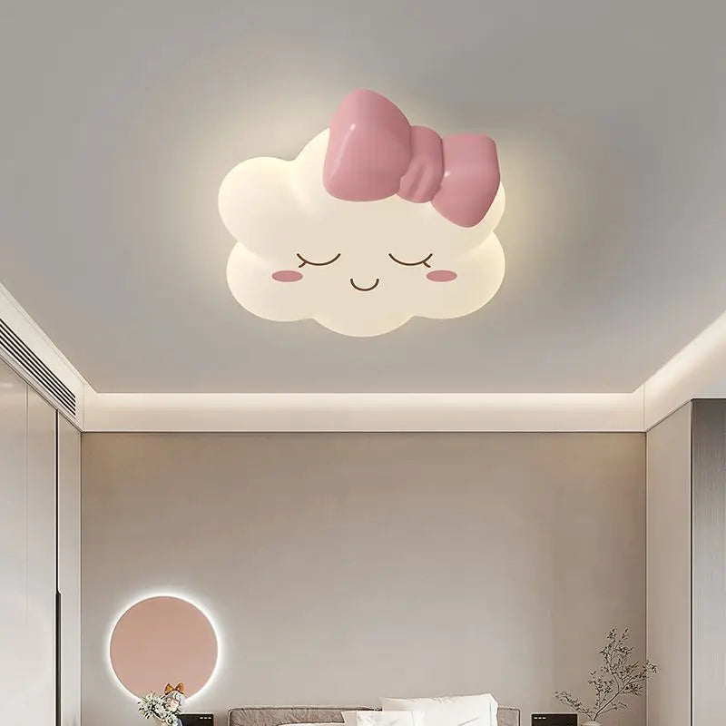 plafonnier romantique pour chambre d enfant avec nœud élégant - vue 5 sur 12