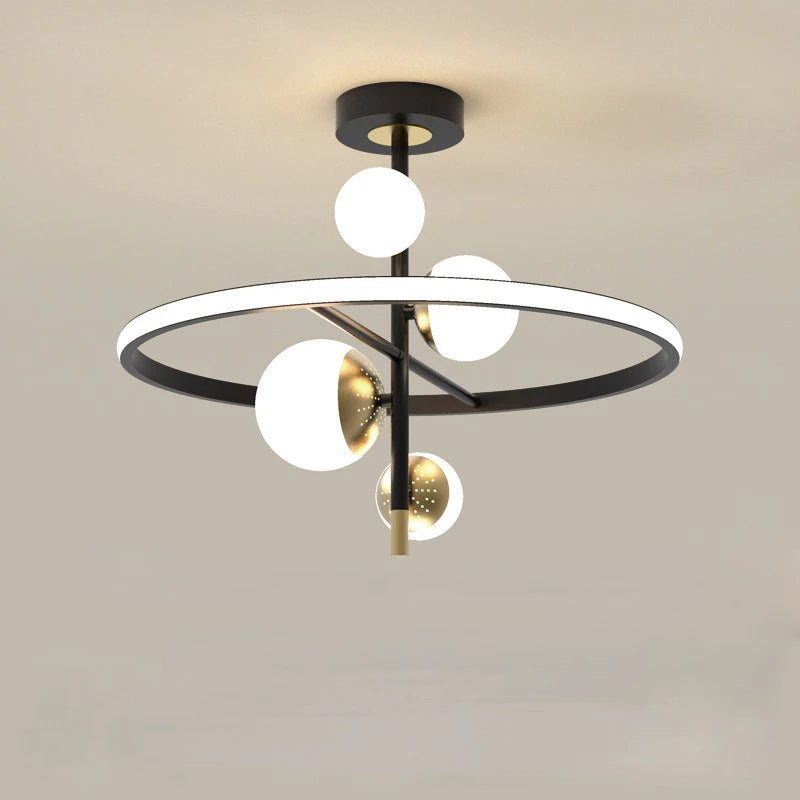 lustre led moderne nordique simple boule pour intérieur - vue 7 sur 16