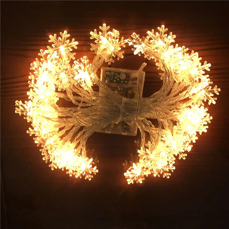 guirlande lumineuse flocon de neige pour décoration de noël - vue 7 sur 8
