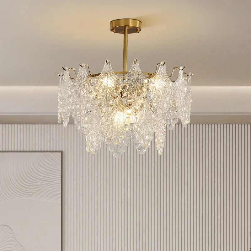 lustre en verre de luxe pour décoration intérieure romantique - vue 4 sur 13