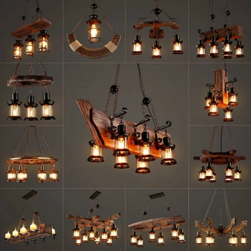 Suspension LED Vintage de pays - vue 6 sur 24