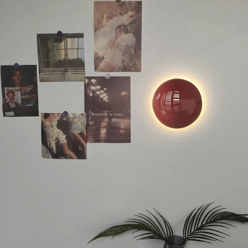 Applique murale led ronde nordique en métal décorative d'intérieur - vue 4 sur 9