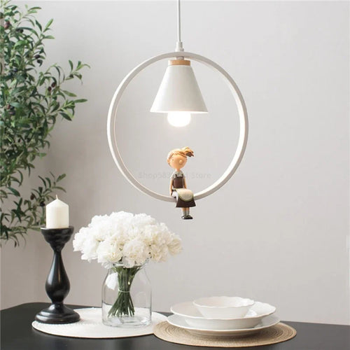 Moderne nordische LED-Pendelleuchte mit Vogelmotiv - vue 2 sur 16