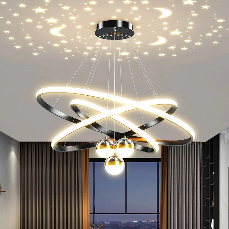suspension à led étoilée pour un éclairage décoratif intérieur - vue 2 sur 13