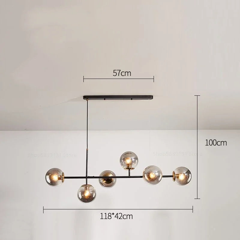 Moderne nordische Pendelleuchte aus Glas für das Wohnzimmer - vue 10 sur 16