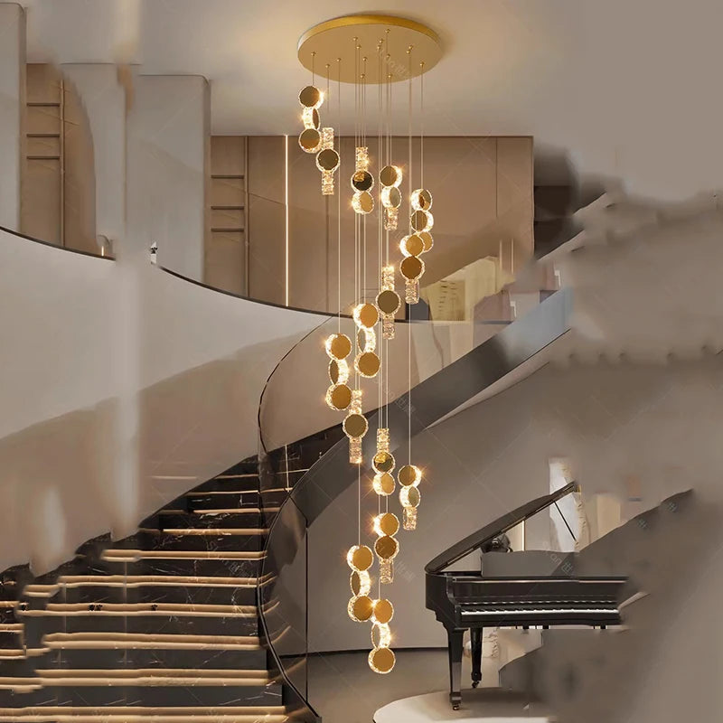 lustre led moderne suspendu éclairage intérieur décoratif - vue 3 sur 14