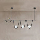 lustre en verre nordique créatif avec éclairage led