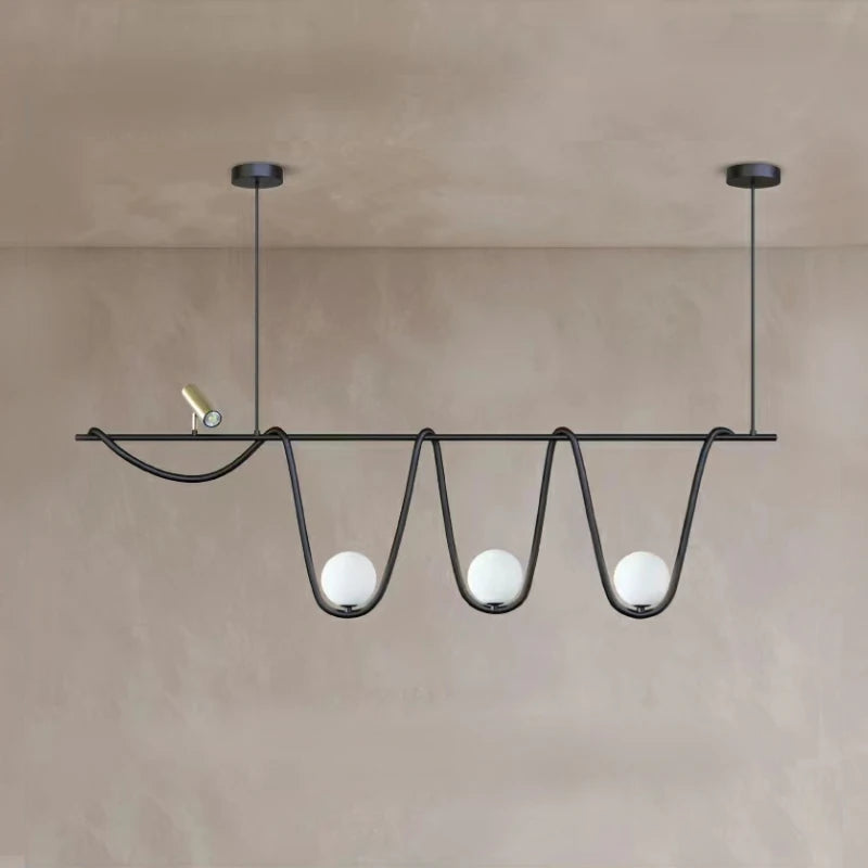 lustre en verre nordique créatif avec éclairage led - vue 3 sur 8