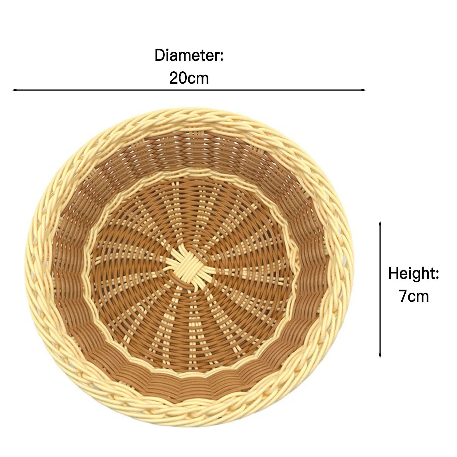 panier à fruits rond en rotin tissé à la main pour rangement alimentaire - vue 12 sur 17