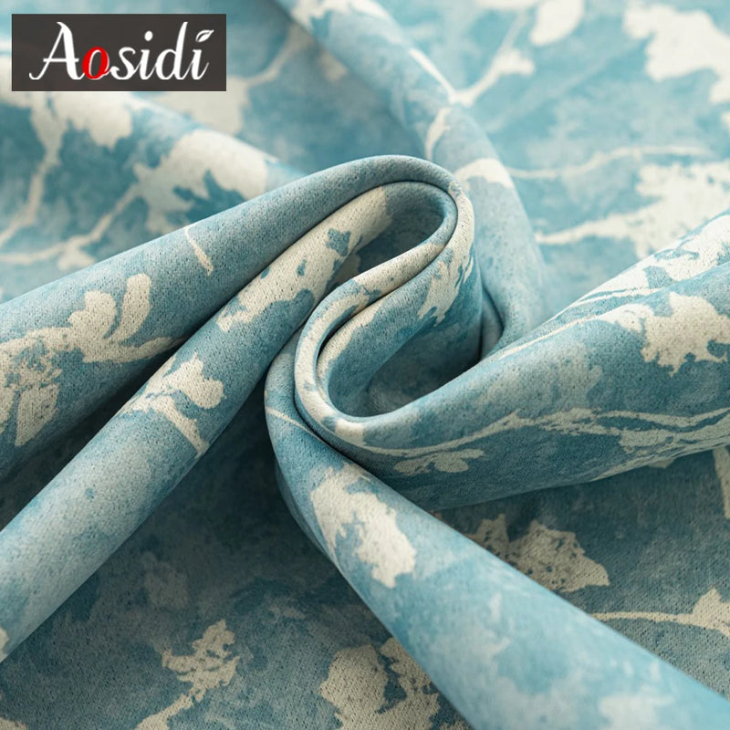 Rideau occultant floral style européen pour salon chambre