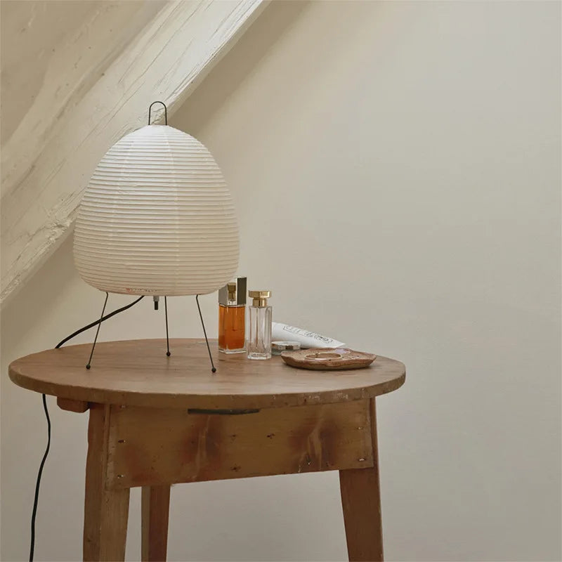 lampe de Table Style japonais papier de riz trépied lampe de bureau décor à la maison lumières créatives salon étude chambre lampe E27 lumières pour la maison - vue 5 sur 9