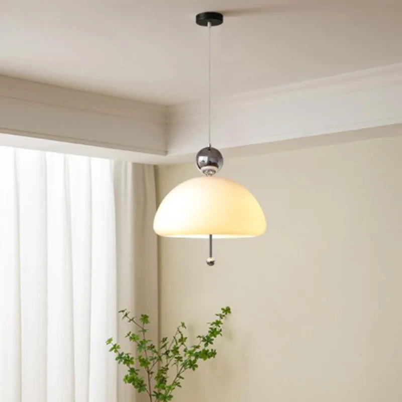 lampe led suspendue nordique en verre champignon luminaire esthétique - vue 6 sur 11