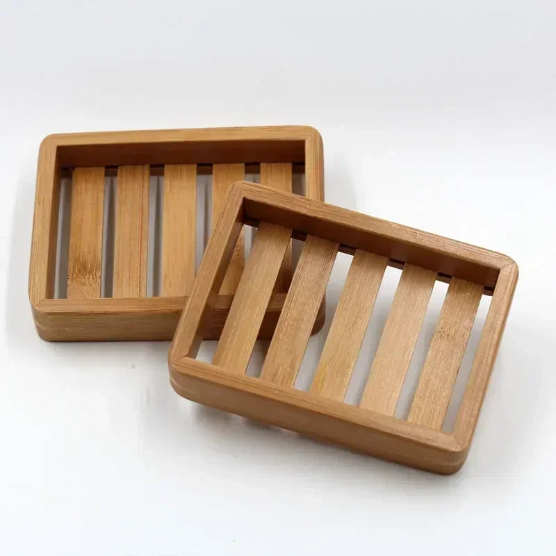 porte-savon en bois de bambou naturel pour rangement et organisation - vue 6 sur 7