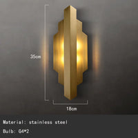 applique murale moderne en acier inoxydable doré pour escaliers