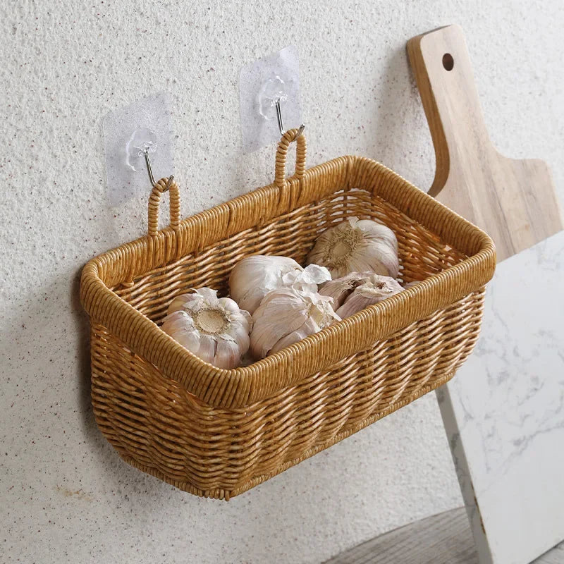 panier de rangement mural tissé à la main décoratif et pratique - vue 5 sur 7