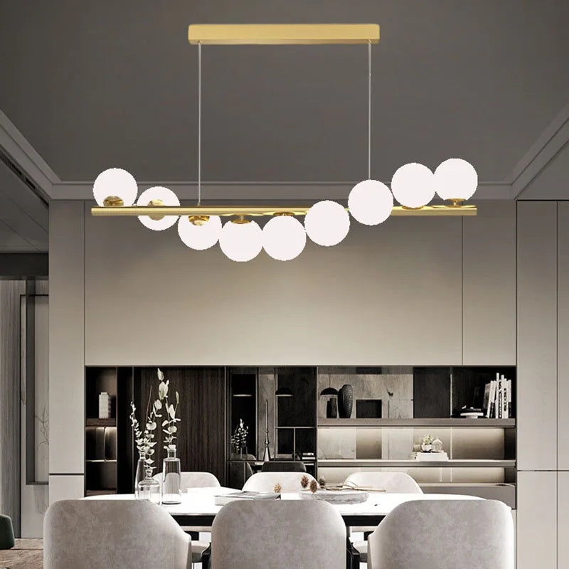 lustre créatif en verre pour bar et restaurant avec fil réglable - vue 5 sur 9