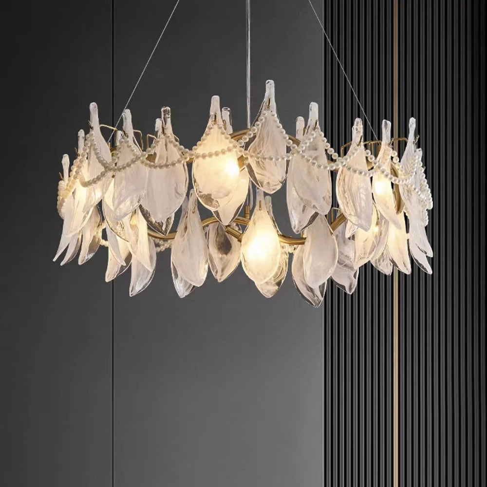 lustre créatif postmoderne en verre dépoli suspendu - vue 5 sur 10