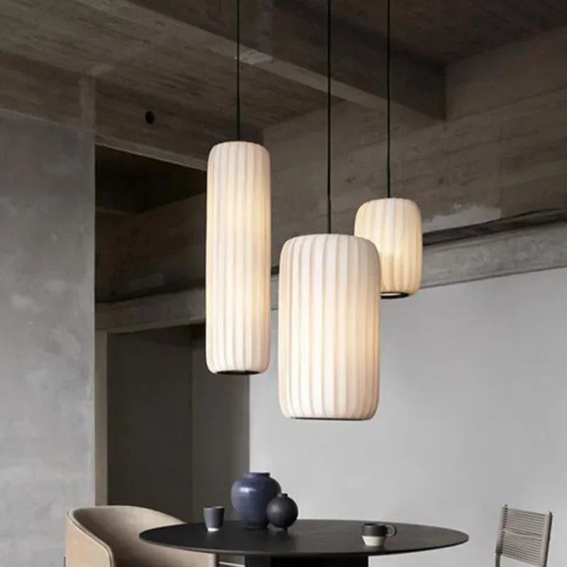 suspension en tissu japonais luminaires artistiques modernes minimalistes - vue 2 sur 9