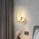Applique murale moderne en forme de lune avec veilleuse led
