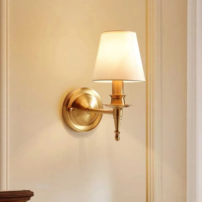 applique murale américaine à 2 bras en cuivre led traditionnelle pour décoration artistique - vue 5 sur 8